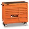 Beta C38 11 Drawer XL Mobile Roller Cabinet – Orange -Household Tools Shop 104329