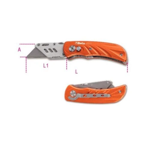 Beta 1777T Foldaway Knife With Trapezoidal Stainless Steel Blade -Household Tools Shop 104644