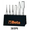 Beta 38/SP6 6 Piece Punch &amp; Chisel Set In Metal Rack / Holder -Household Tools Shop 129839