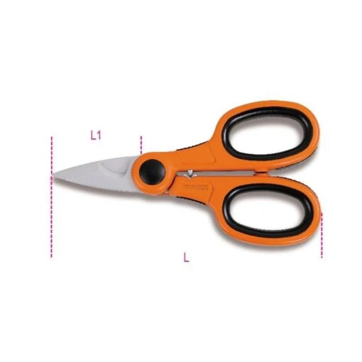 BETA 1128BCX ELECTRICAN'S SCISSORS WITH CABLE CUTTING &amp; CRIMPING FEATURES 155mm -Household Tools Shop 130876