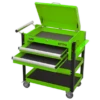 Sealey AP760MHV Heavy-Duty Mobile Tool &amp; Parts Trolley 2 Drawers &amp; Lockable Top - Green -Household Tools Shop AP760MHV DRAWERS OPEN PIC4 DFC33196