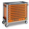 Beta C24SA-XL/9 9 Drawer Extra Long Roller Cabinet With Anti-Tilt System Orange -Household Tools Shop C24SA XL slash 9