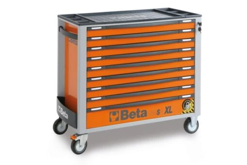 Beta C24SA-XL/9 9 Drawer Extra Long Roller Cabinet With Anti-Tilt System Orange -Household Tools Shop C24SA XL slash 9