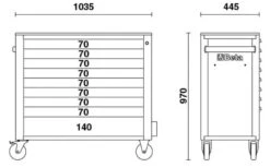 Beta C24SA-XL/9 9 Drawer Extra Long Roller Cabinet With Anti-Tilt System Orange -Household Tools Shop C24SA XL slash 9 4 quote