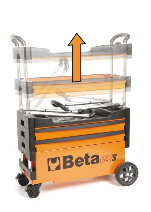 Beta C27S Folding Portable Collapsable Tool Trolley With Drawers Red -Household Tools Shop C27S 2 scaled