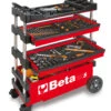 Beta C27S Folding Portable Collapsable Tool Trolley With Drawers Red -Household Tools Shop C27 aperto R