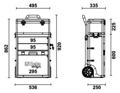 Beta C41H Two - Module Tool Trolley Cabinet Orange -Household Tools Shop C41H31 1