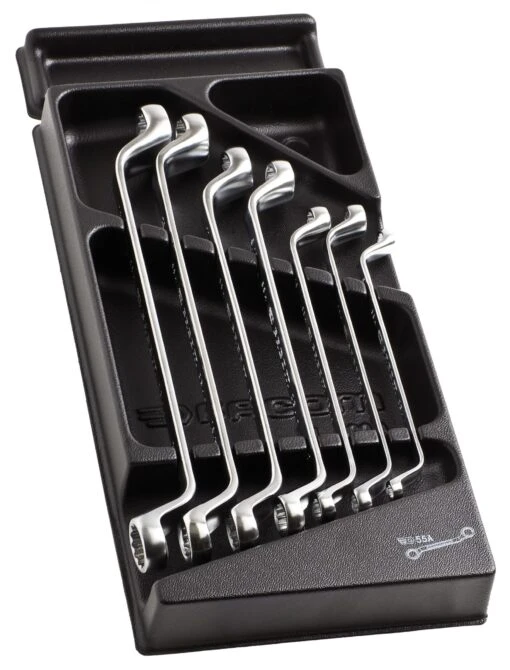 Facom MOD.55-3 7 Piece Imperial Offset Ring Spanner Wrench Set Supplied In Plastic Module Tray 1/4" - 13/16" AF -Household Tools Shop MOD.55 3 PB01 scaled 1