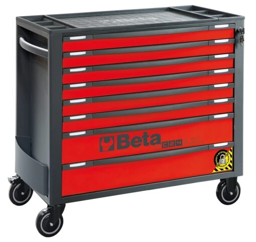 Beta RSC24AXL/8-R 8 Drawer Extra Long Mobile Roller Cabinet With Anti-Tilt System - Red -Household Tools Shop RCS24AXL 8 R scaled 1