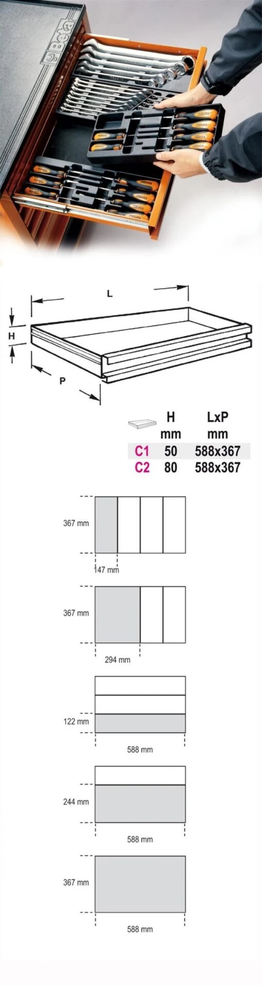 Beta VP4 Small Parts Tray Thermoformed Plastic Cabinet Divider Organiser -Household Tools Shop VP1 VP2 2 scaled 1